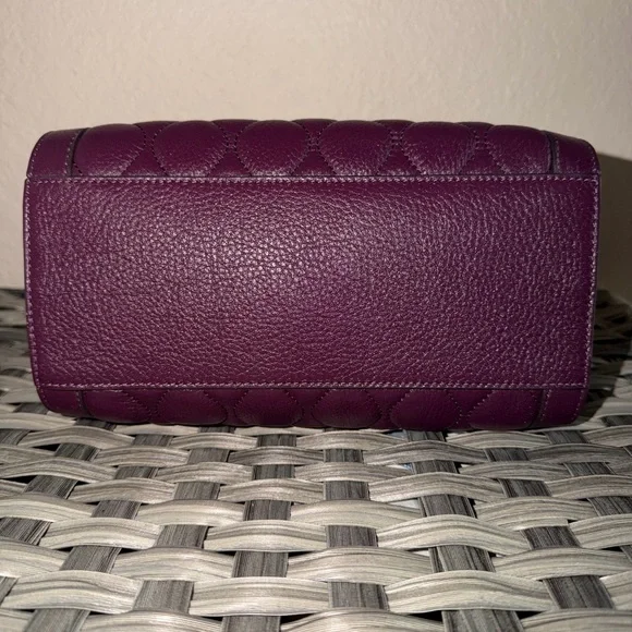 Vera Bradley Stella Quilted Leather Top Handle Satchel Crossbody Bag in Plum - Picture 8 of 12